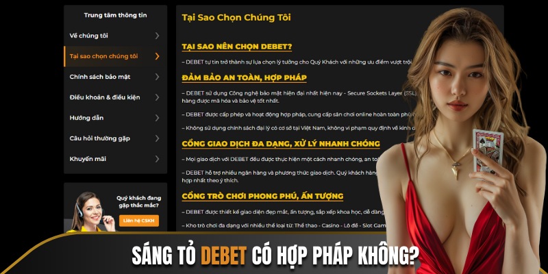 Giải đáp thắc mắc nhà cái Debet có hợp pháp không?